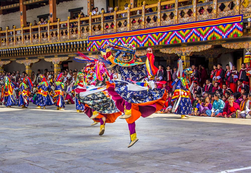 Das Festival Pelden Lhamoi Drupchen während 3 Tagen in Trongsa